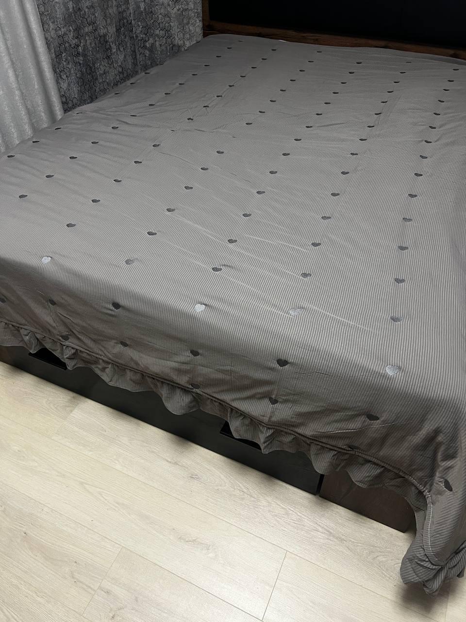 Покривало бавовняне на диван двоспальне 200х200 см Графітовий (П4К-rai-pokruvalo-001-04) - фото 3