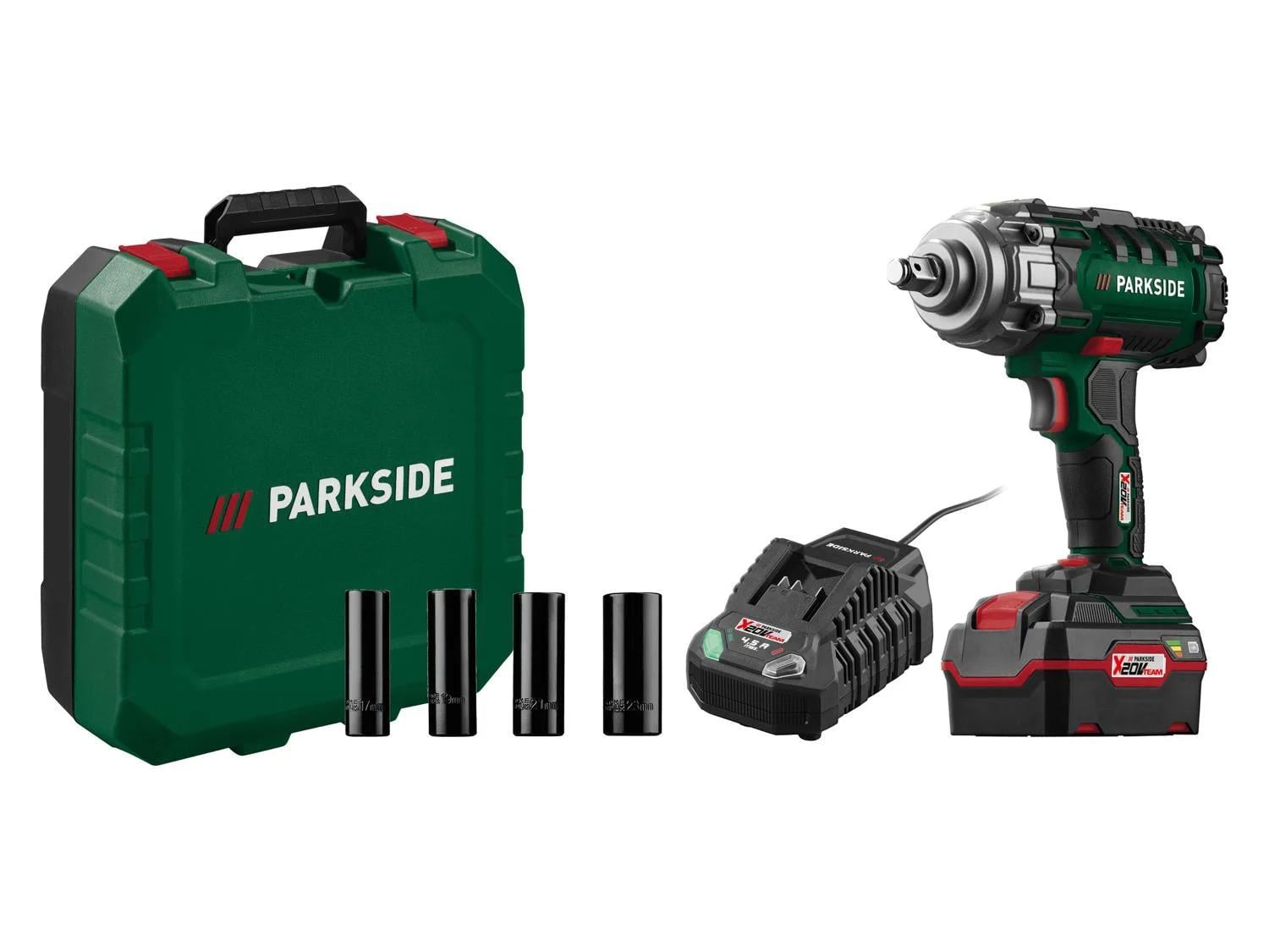 Гайковерт аккумуляторный ударный PARKSIDE PASSK 20-Li C4 20 В 400 Нм с АКБ и ЗП