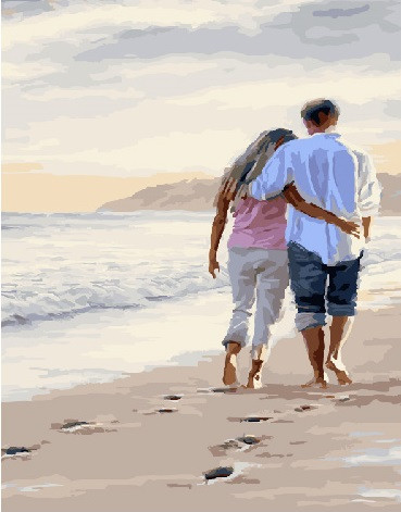 Картина по номерам Brushme Вдвоем по берегу моря (GX23618)