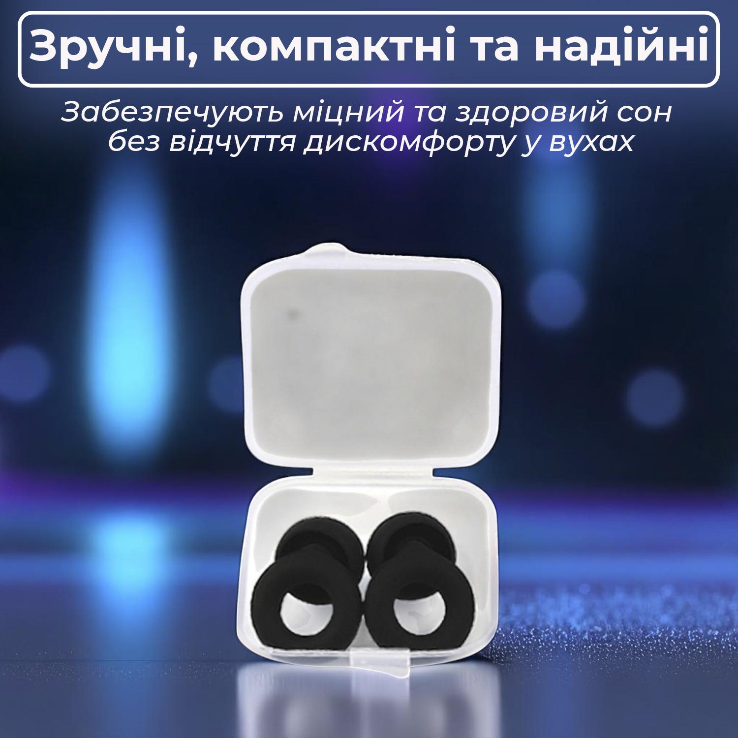 Беруши для плавания анатомические однослойные силиконовые с насадками Черный - фото 6