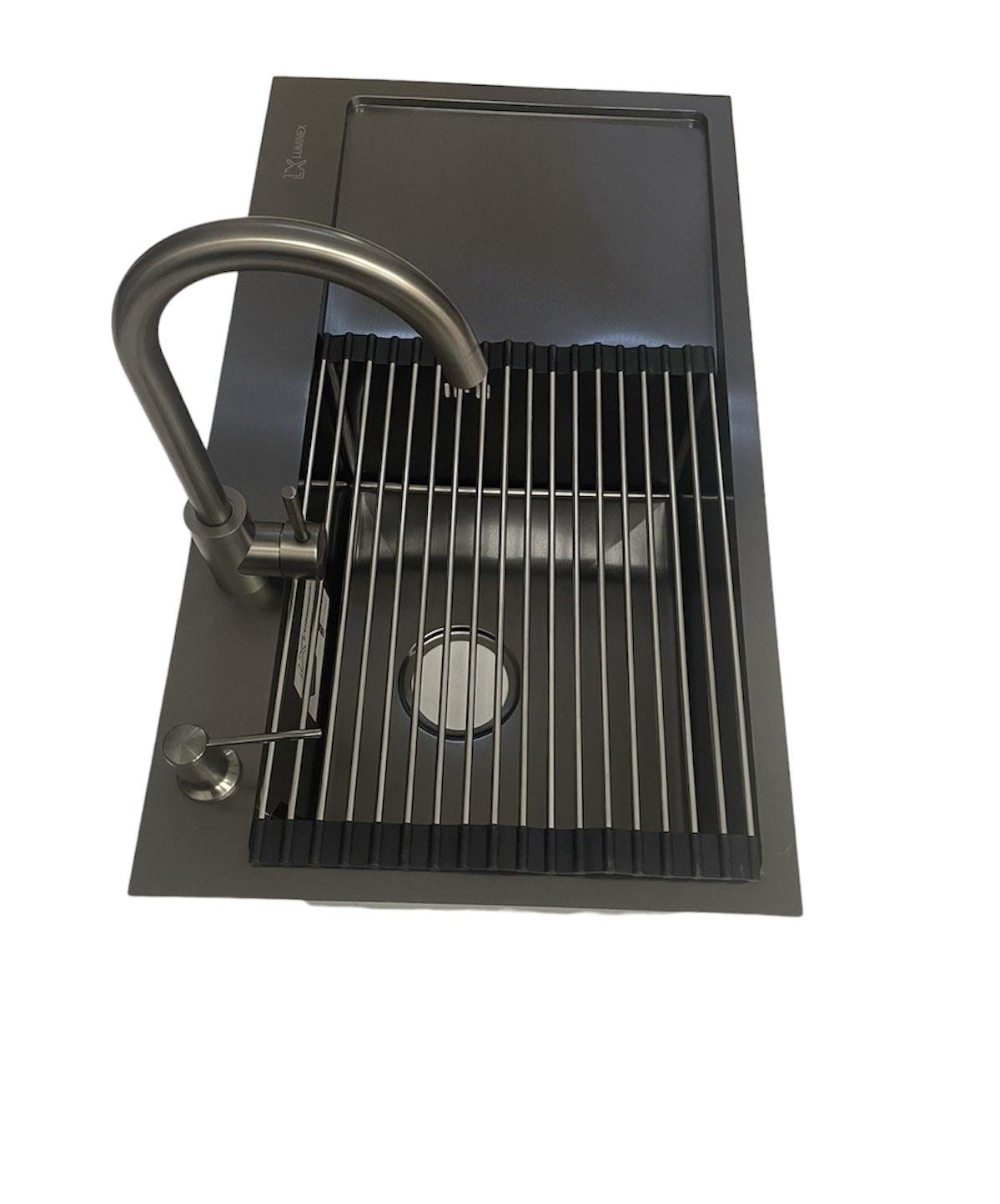 Мойка для кухни Luminex 7844 левая/смеситель-кран Luminex из латуни