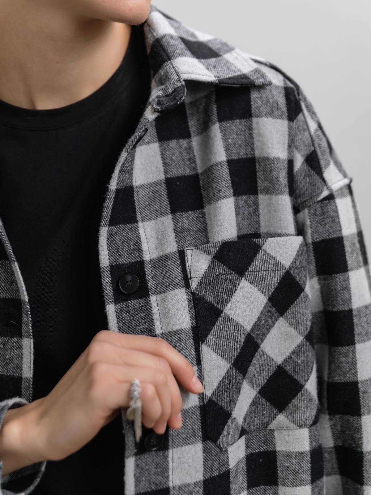 Сорочка жіноча байкова в клітинку FROMUS L Чорний (9513-2) - фото 4 Сорочка жіноча байкова в клітинку FROMUS L Чорний (9513-2) - фото 4