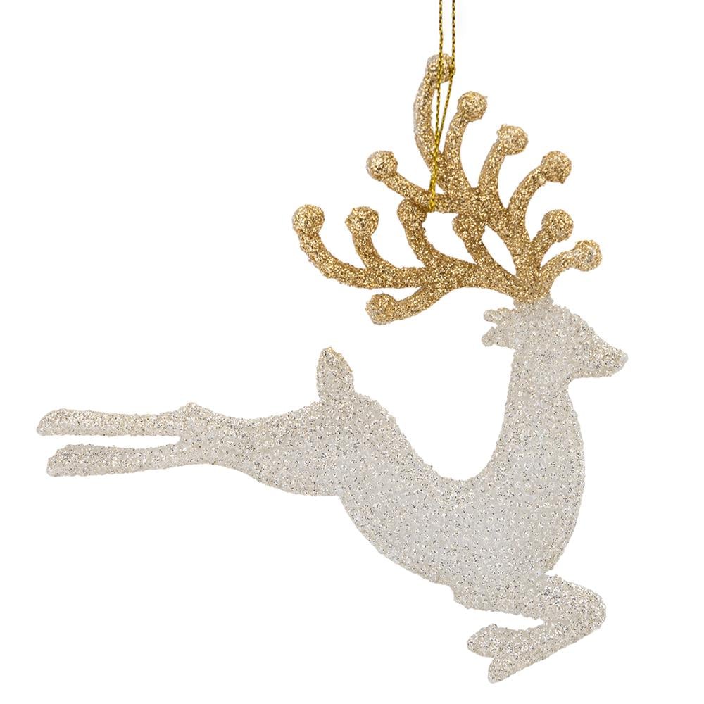 Игрушка на елку Elisey Блестящий олень 13,2 см Серый (NH-106-K-126)