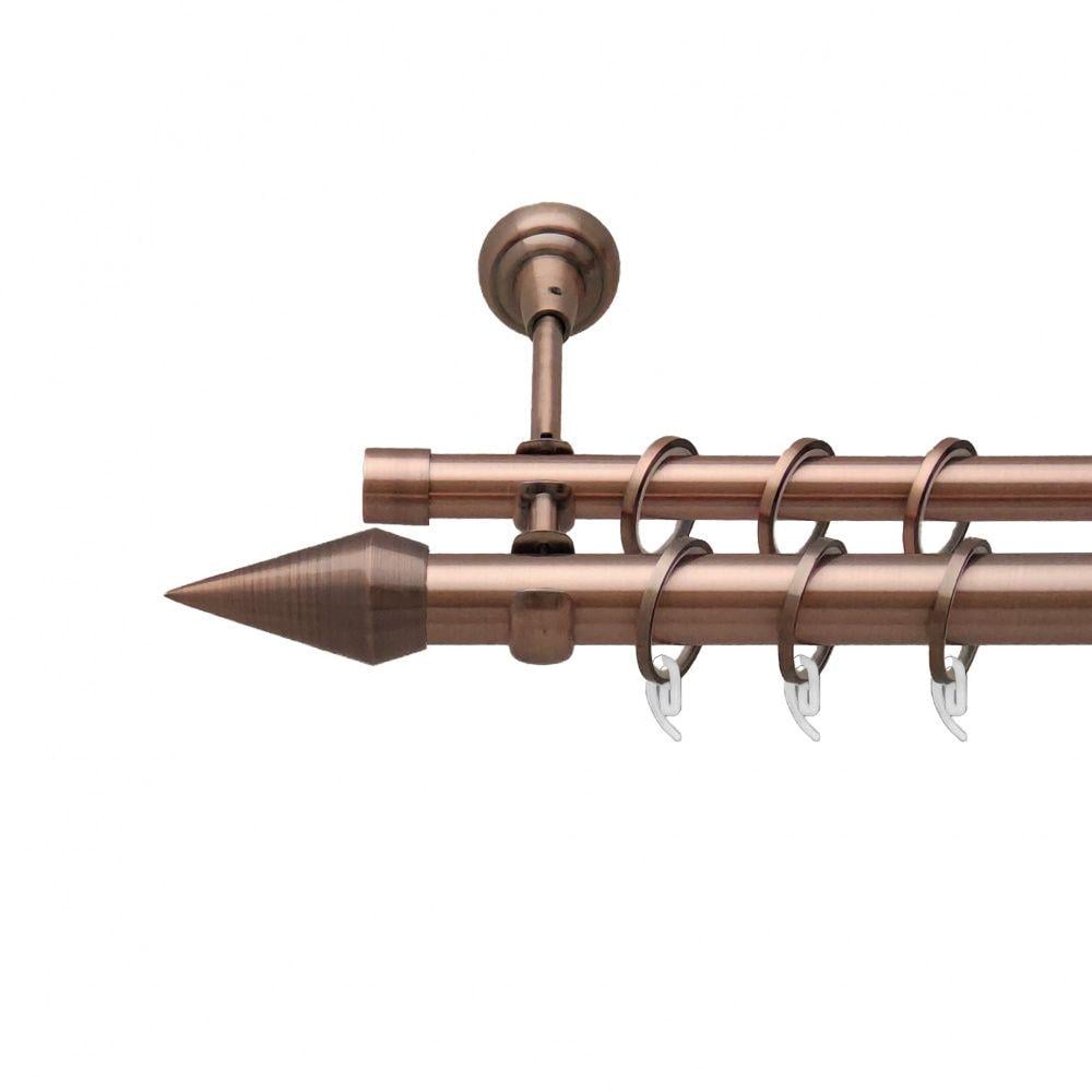 Карниз металлический Orvit Конео двухрядный открытый/гладкая труба/кольцо фасонное металлическое Медь 25/16 мм 160 см (6948873)