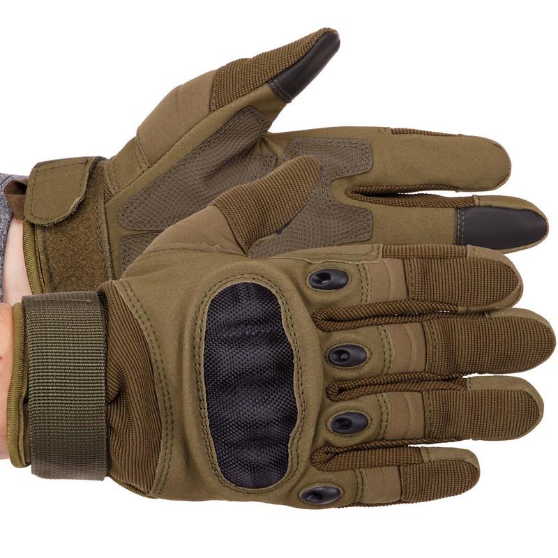 Перчатки армейские SP-Sport с закрытыми пальцами L Оливковый (BC-8798)
