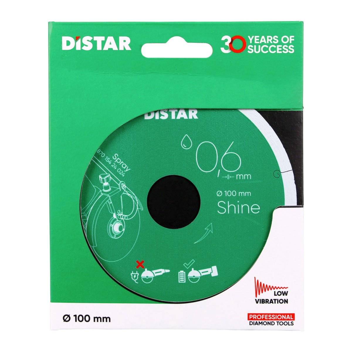 Диск алмазный по керамограниту Distar Shine чистый рез 100х0,6х22,23 мм (11133034025)