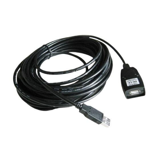 Кабель-удлинитель активный USB 2.0 USB M to USB F ретрансляция 10 м Black (284989)