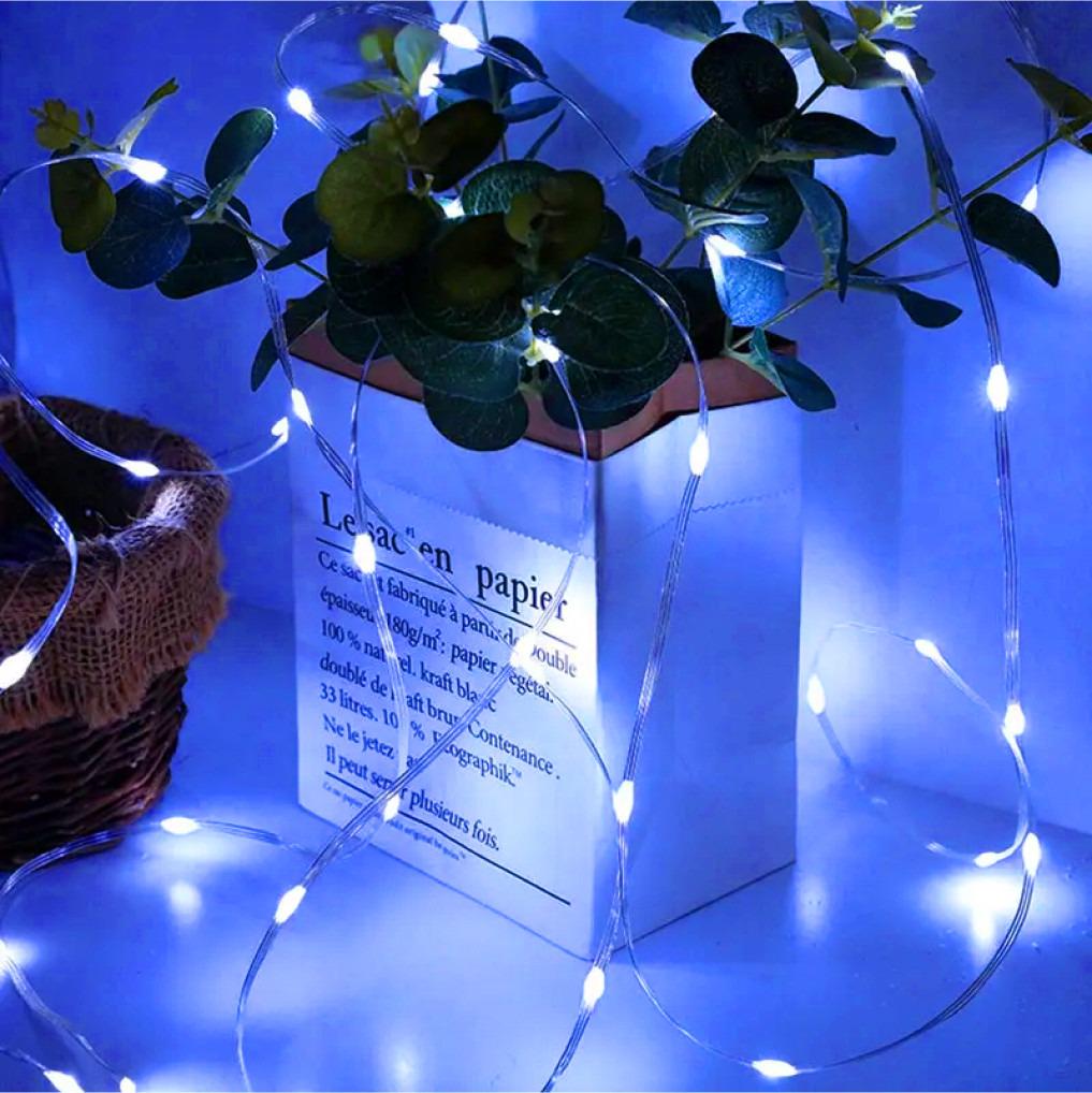 Гірлянда світлодіодна нитка Роса Люкс з пультом від USB та мережі 220V 100 LED 8 режимів IP65 10 м Синій - фото 3 Гірлянда світлодіодна нитка Роса Люкс з пультом від USB та мережі 220V 100 LED 8 режимів IP65 10 м Синій - фото 3