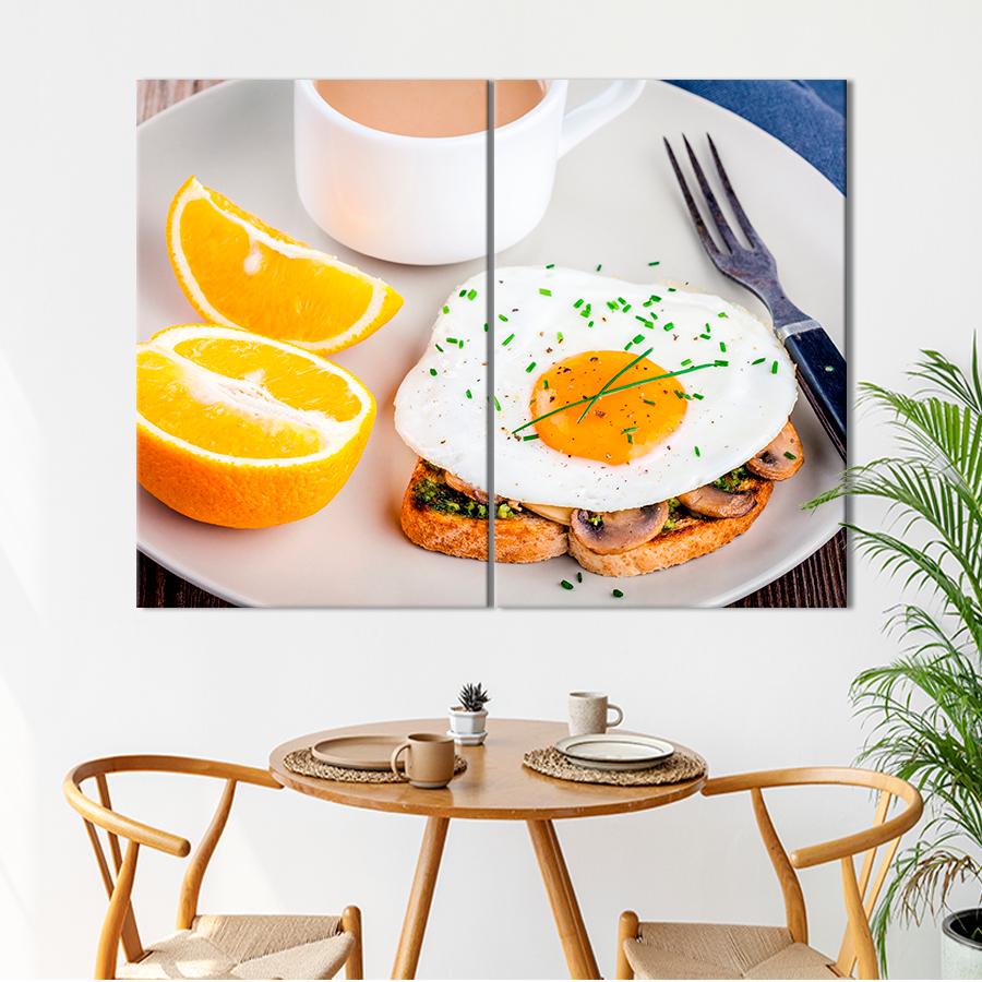 Настенний декор Какао апельсин и тост на завтрак 165x122 см (A286-2)