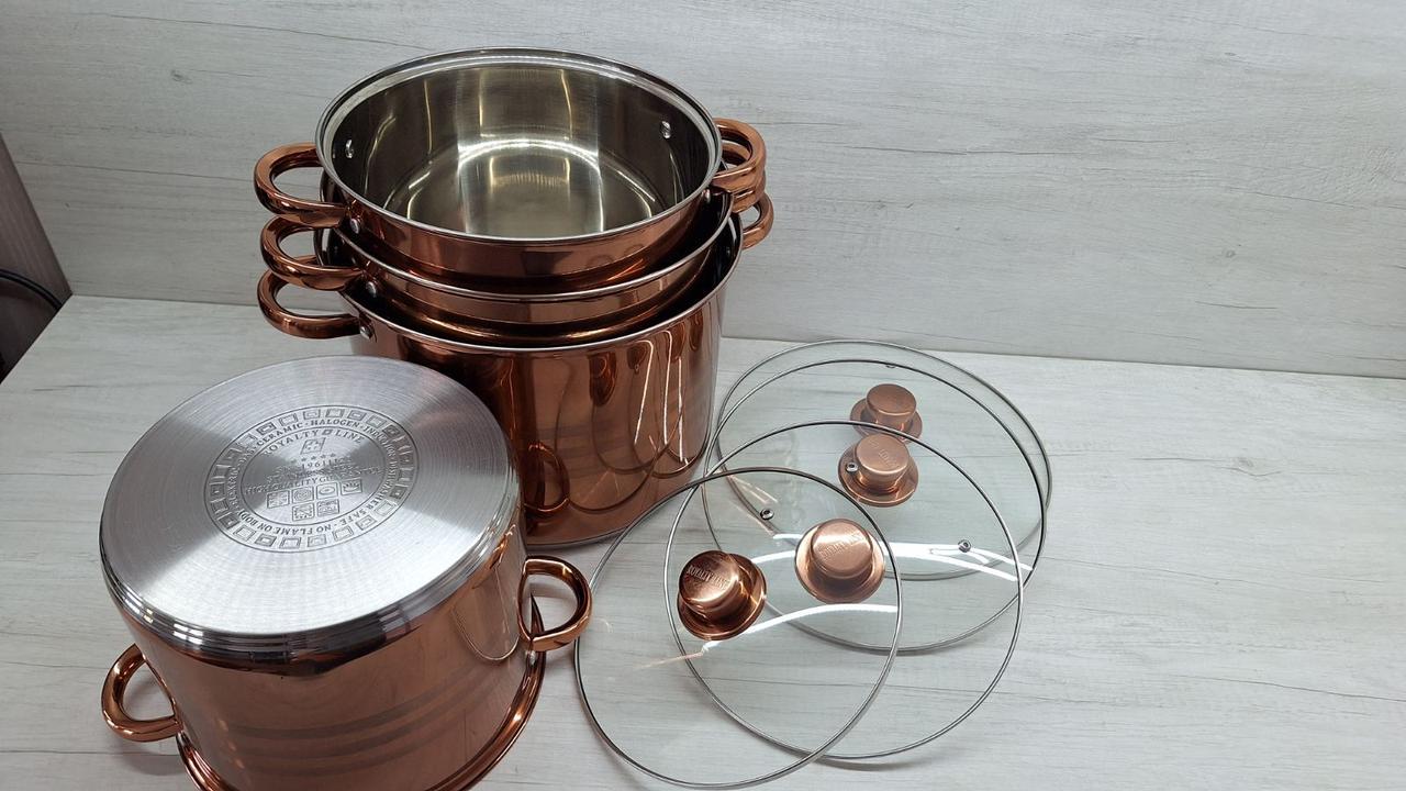 Набір каструль Royalty Line RL-SP8C з кришками/з нержавіючої сталі (03965) - фото 7