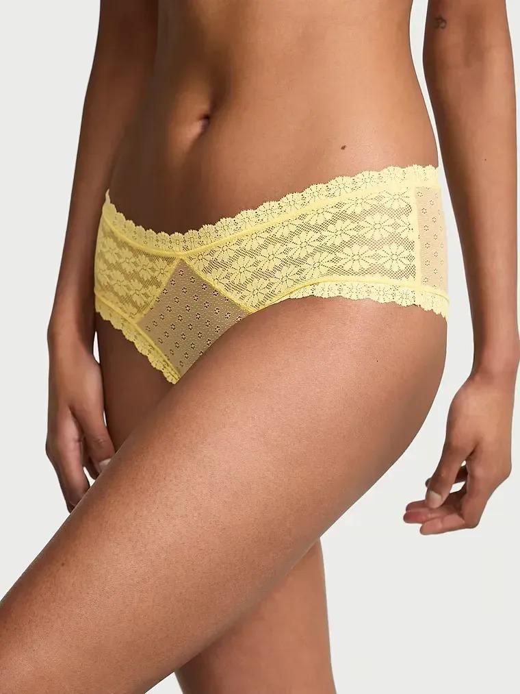 Трусики кружевные Victoria's Secret The Lacie Daisy Lace Cheeky Panty M Желтый (27029470)