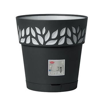 Вазон круглый Stefanplast Opera Cloe 7,5 л 25х25 см Графитовый/Светло-серый (94103)