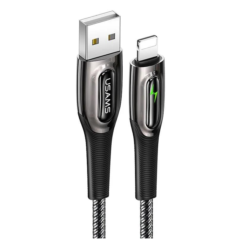 Кабель Usams Lightning Smart Power Off Cable Raydan Series US-SJ470 2,4 A 2 м Black (530024)