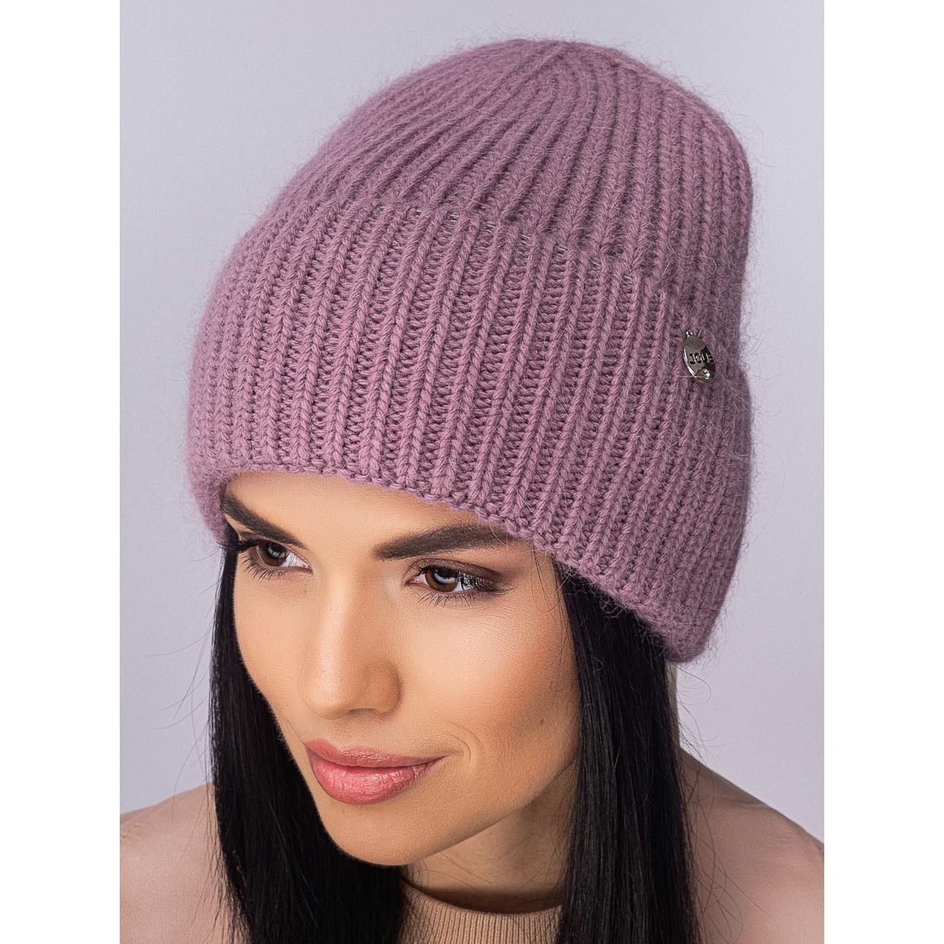 Шапка ангоровая женская с отворотом Leks Роскошь one size Лиловый - фото 1 Шапка ангоровая женская с отворотом Leks Роскошь one size Лиловый - фото 1