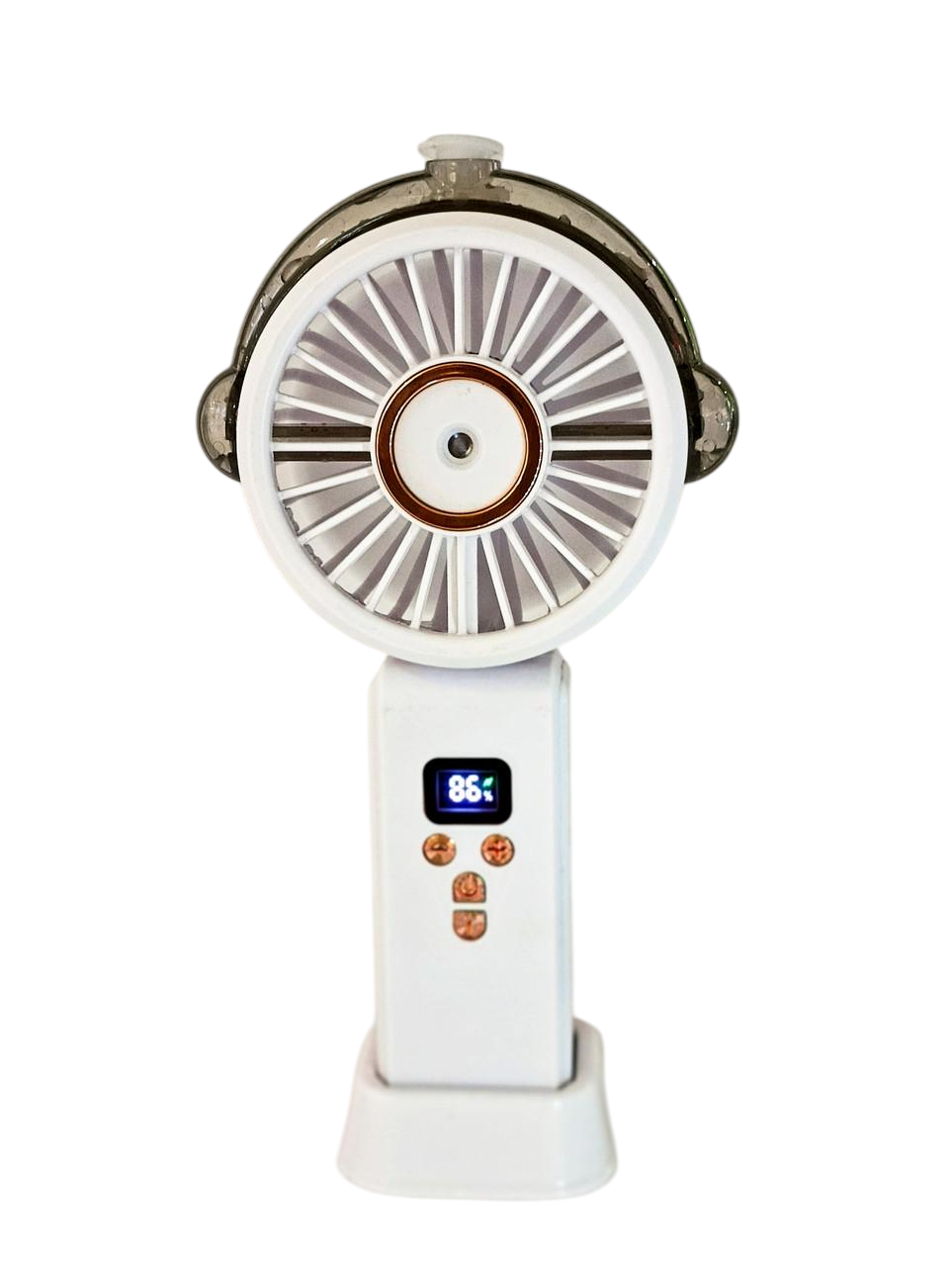 Вентилятор на акумуляторі з розпиленням води 20 см Білий
