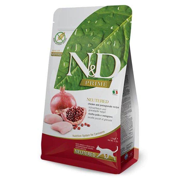 Корм сухий беззерновий Farmina N&D Prime GF Cat Chicken & Pomegranate Neutered для стерилізованих кішок з куркою та гранатом 1,5 кг (156412)