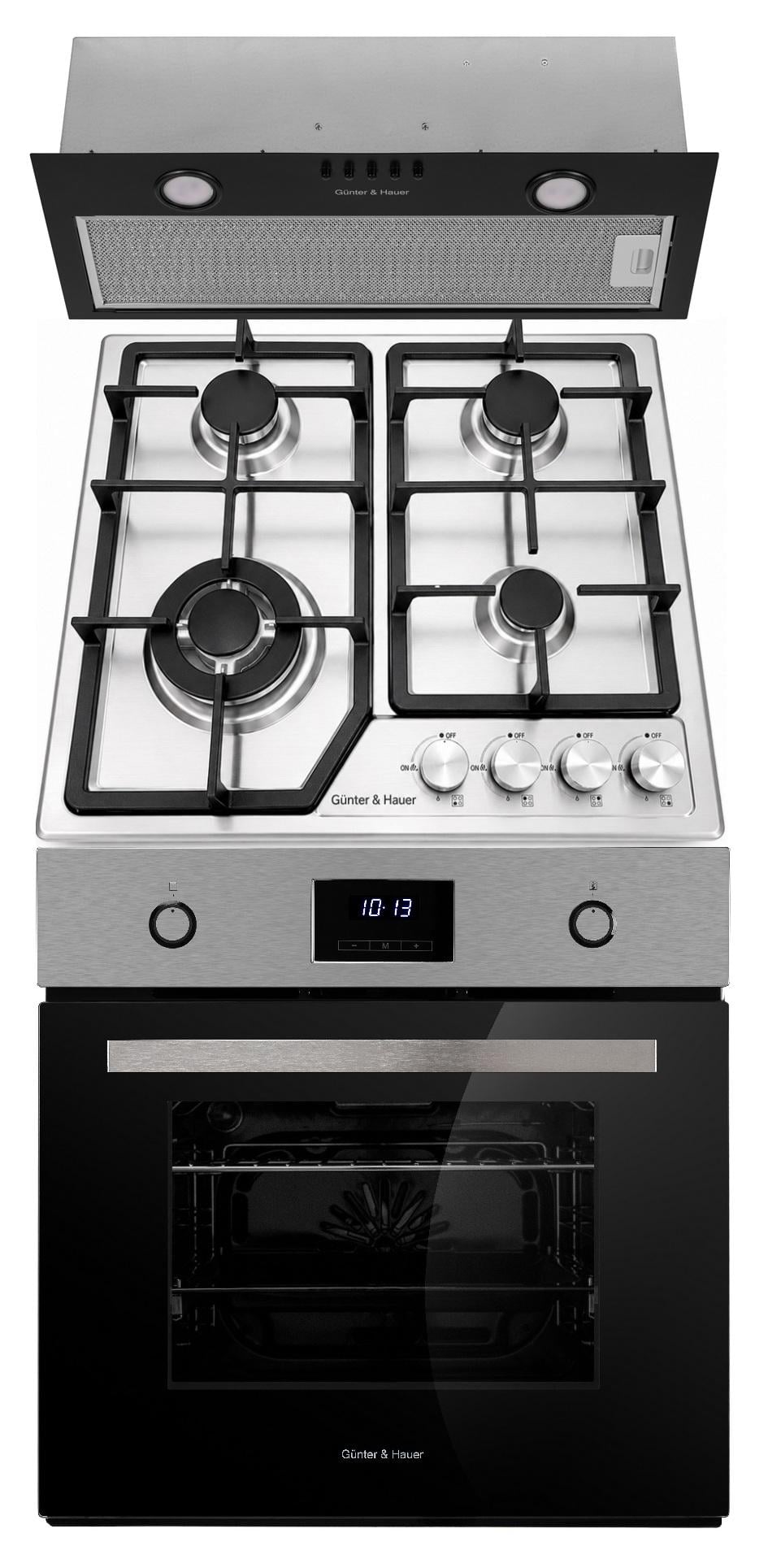Шкаф духовой Gunter&Hauer EOM 857 BTEL с варочной газовой поверхностью Gunter&Hauer GH 609 IX и вытяжкой ATALA 60 BL Шкаф духовой Gunter&Hauer EOM 857 BTEL с варочной газовой поверхностью Gunter&Hauer GH 609 IX и вытяжкой ATALA 60 BL