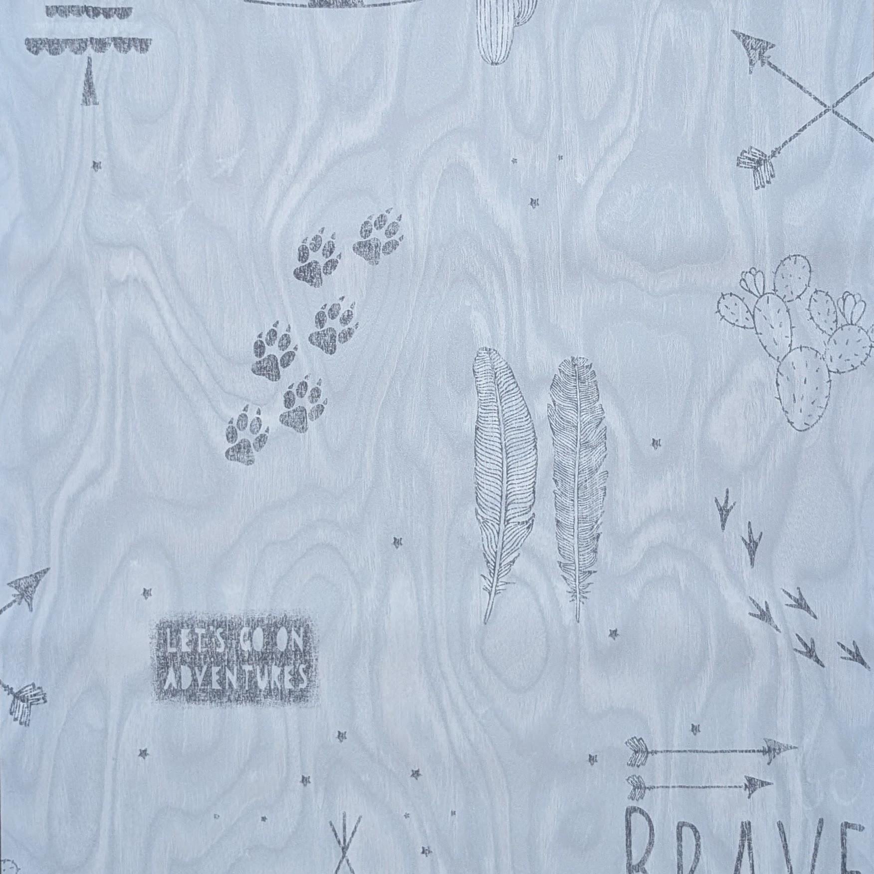 Шпалери вінілові BN International Smalltalk 219321 Пір'я на флізеліновій основі 53 см Блакитний (31119807)