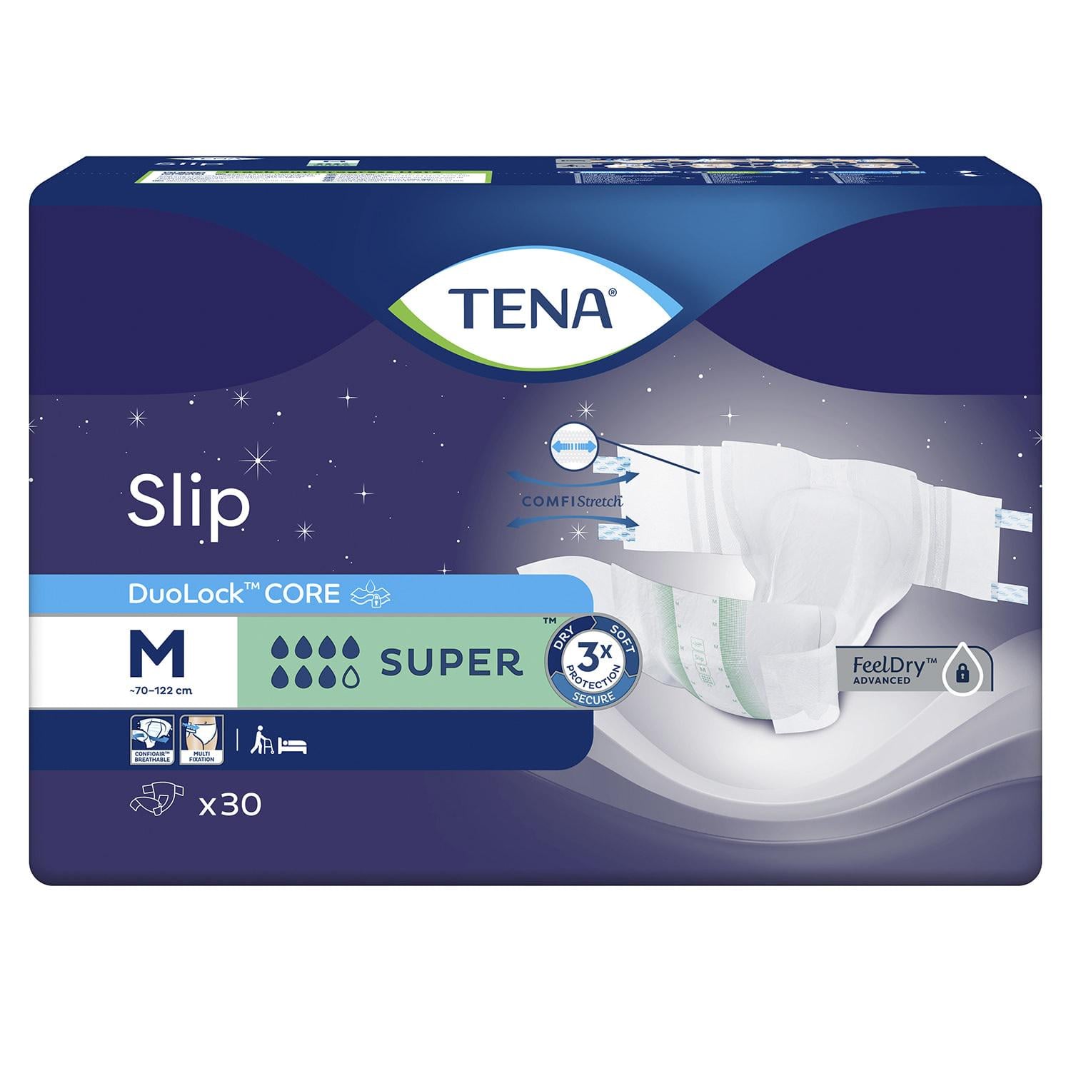 Подгузники для взрослых Tena Super Medium 30 шт. 73-122 см 7 капель