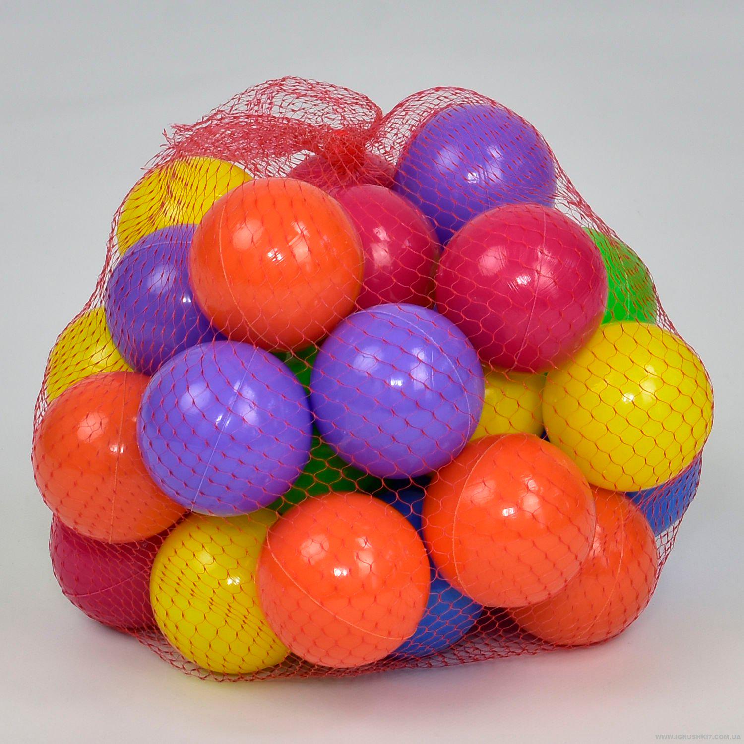 Кульки для сухого басейну Orion 32 шт. 70 мм в сітці Різнокольоровий