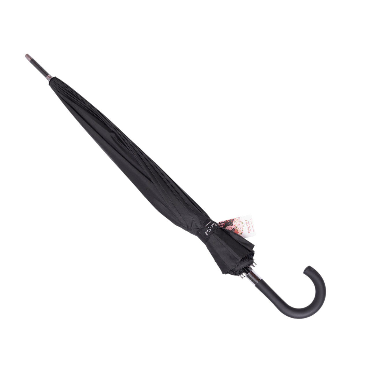 Зонт трость складной полуавтомат купол 16 спиц d 116 см Черный (HP-23-5) - фото 5