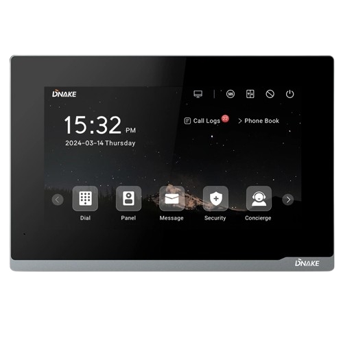 Видеодомофон Dnake E216 с сенсорным дисплеем 7" TFT 1024х600 Black (634171)