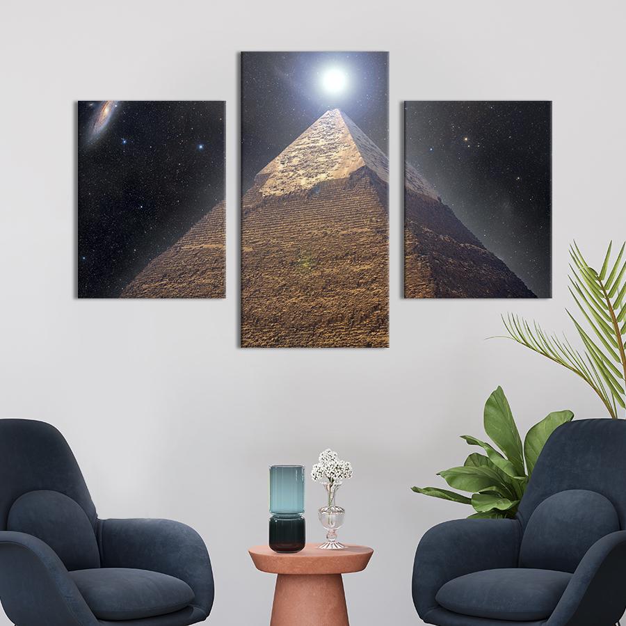 Картина для интерьера Пирамида фараона под луной 66x40 см (507-32)