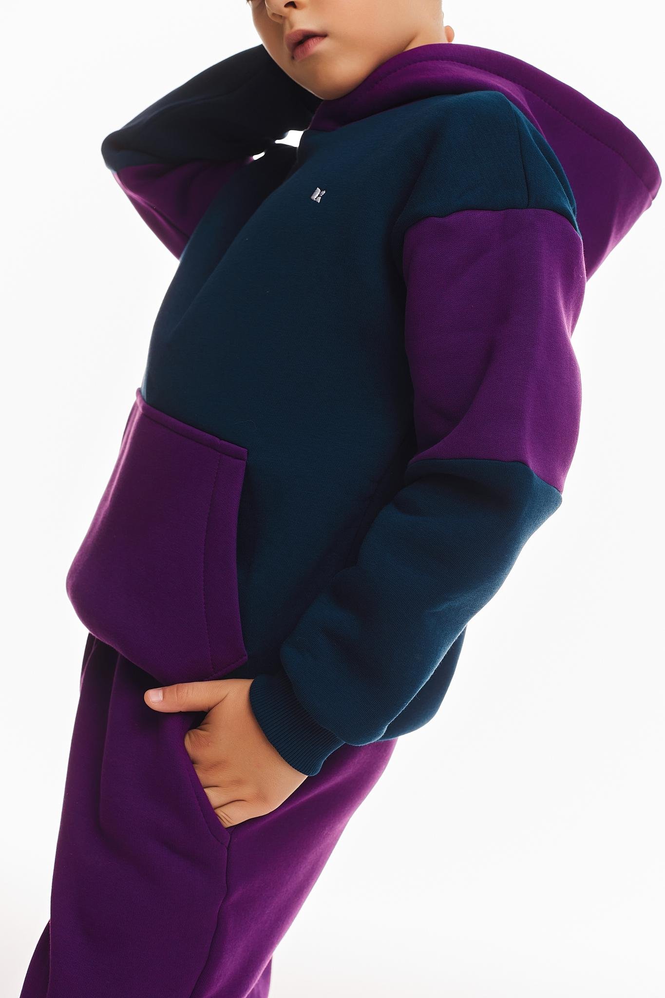 Спортивний костюм дитячий для хлопчика Kindamor Active Heat флісовий 152 см Фіолетовий з синім (1876542625) - фото 7