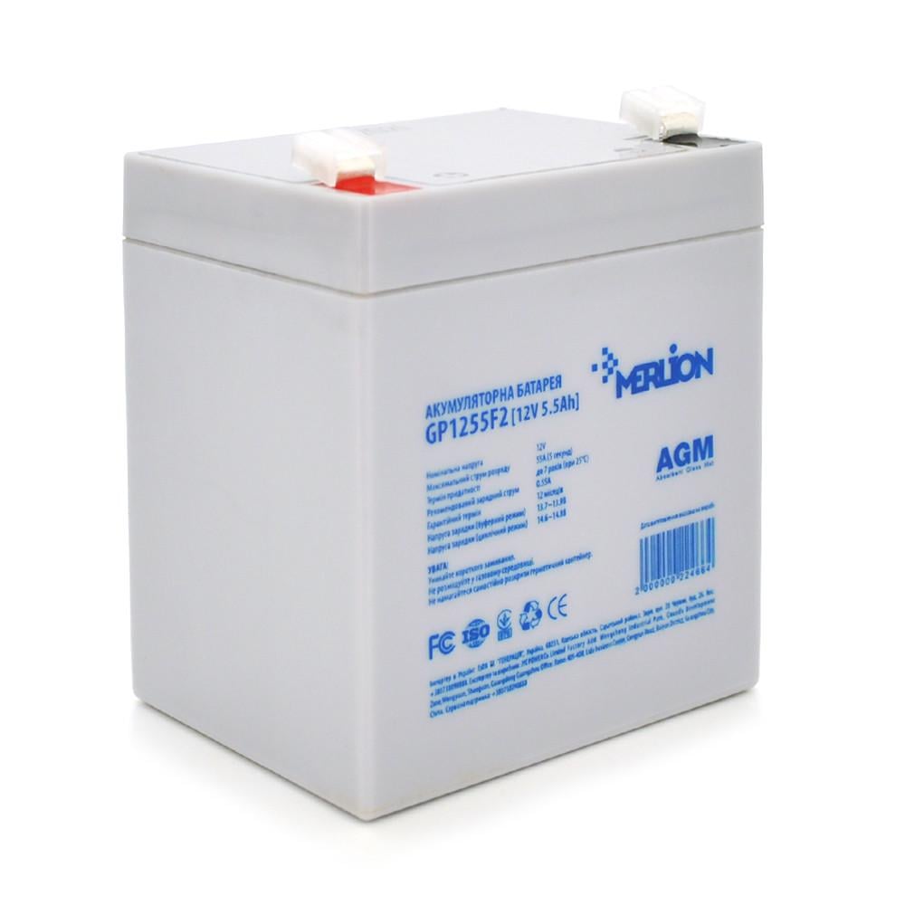 Батарея аккумуляторная MERLION AGM GP1255F2 12V 5,5Ah