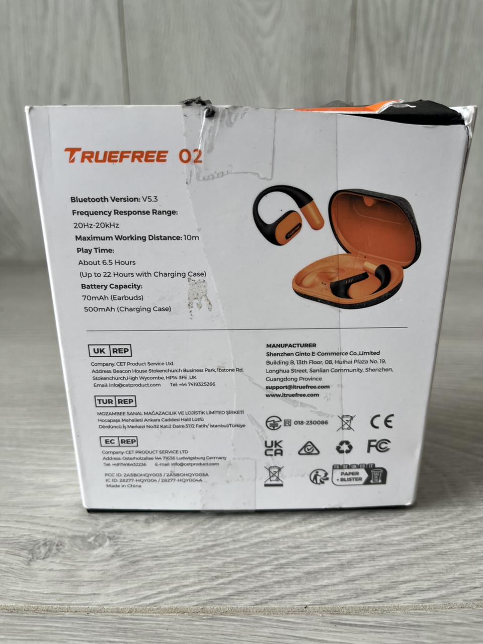 Навушники TrueFree O2 бездротові Bluetooth 5.3 водонепроникні для спорту тренувань 22 години Сірий - фото 7 Навушники TrueFree O2 бездротові Bluetooth 5.3 водонепроникні для спорту тренувань 22 години Сірий - фото 7