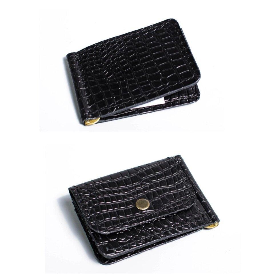 Зажим для денег с карманом для монет кожа под крокодила Черный (1939517808) - фото 3 Зажим для денег с карманом для монет кожа под крокодила Черный (1939517808) - фото 3