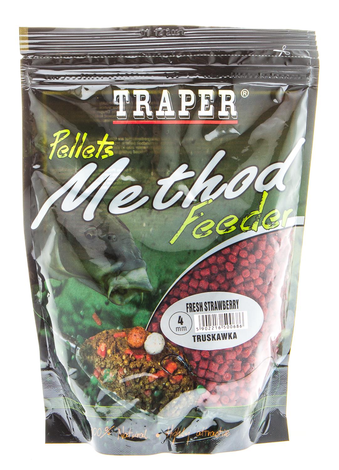 Пелетс Traper Method Feeder Pelets 4 мм Полуниця 500 г