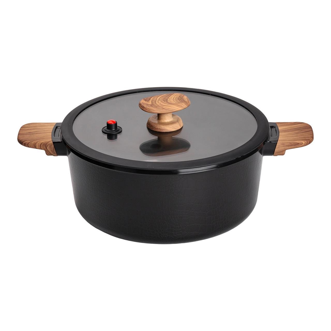 Каструля алюмінієва MGC з керамічним покриттям антипригарним 6,9 л Ø 28 см Чорний (HP-4-454B)