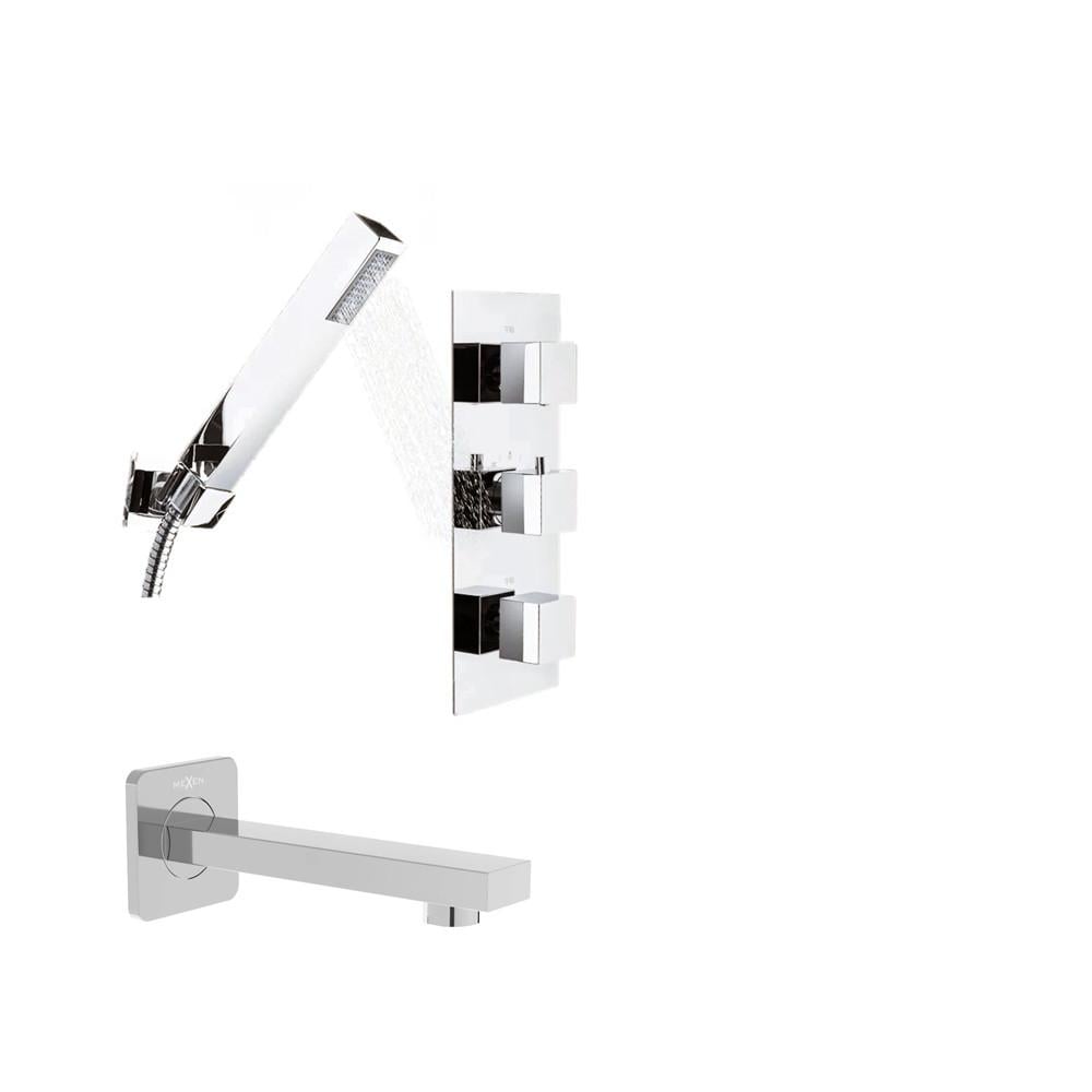 Смеситель для ванной и душа Rea BRITO с термостатом BOX скрытого монтажа Chrome (2810372717)