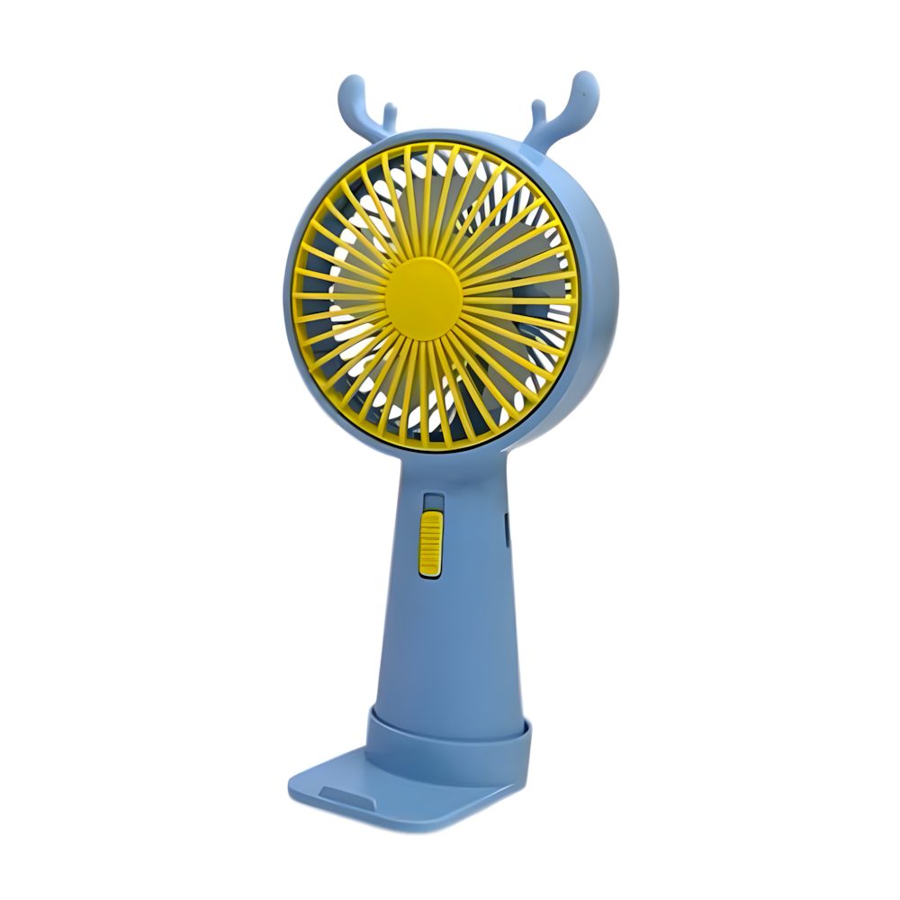 Вентилятор портативний Оленя з ріжками на акумуляторі та USB Блакитний (51-бла-39559) - фото 6 Вентилятор портативний Оленя з ріжками на акумуляторі та USB Блакитний (51-бла-39559) - фото 6