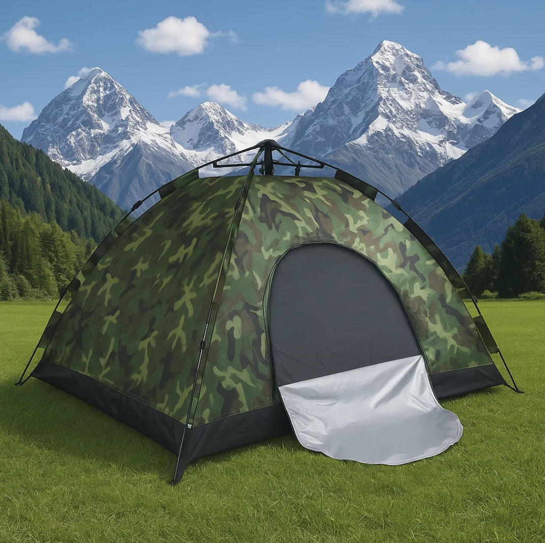 Намет автоматичний 6-ти місцевий 230х230 см каркасний Камуфляж (Е500066)