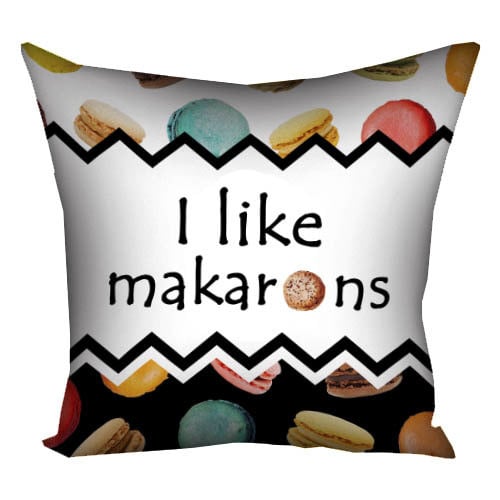 Подушка с принтом I like makarons 40x40 см (4P_SWE028)