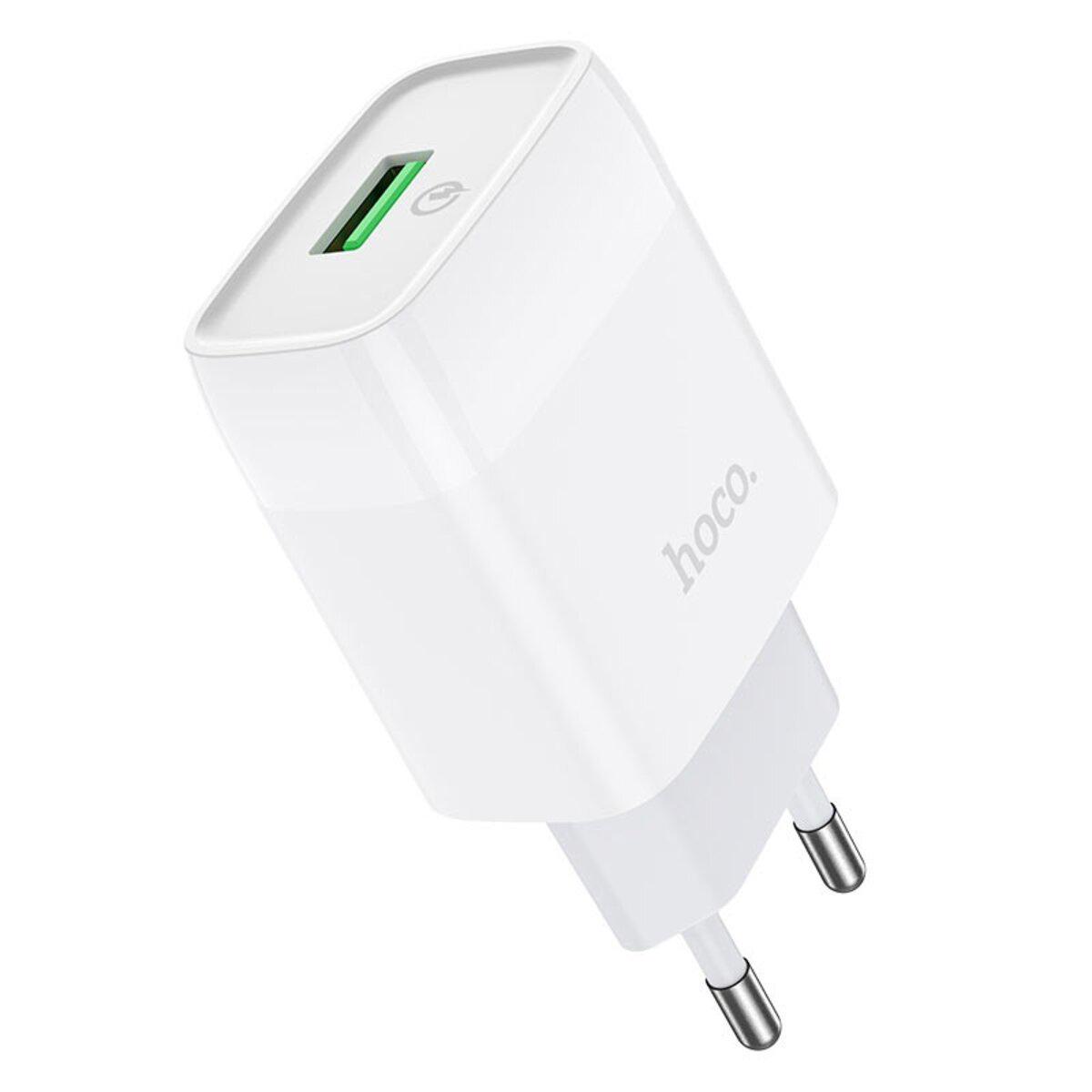 Зарядное устройство Hoco C72Q Glorious Single Port QC3.0 Charger 18W 1xUSB White (6931474732514)