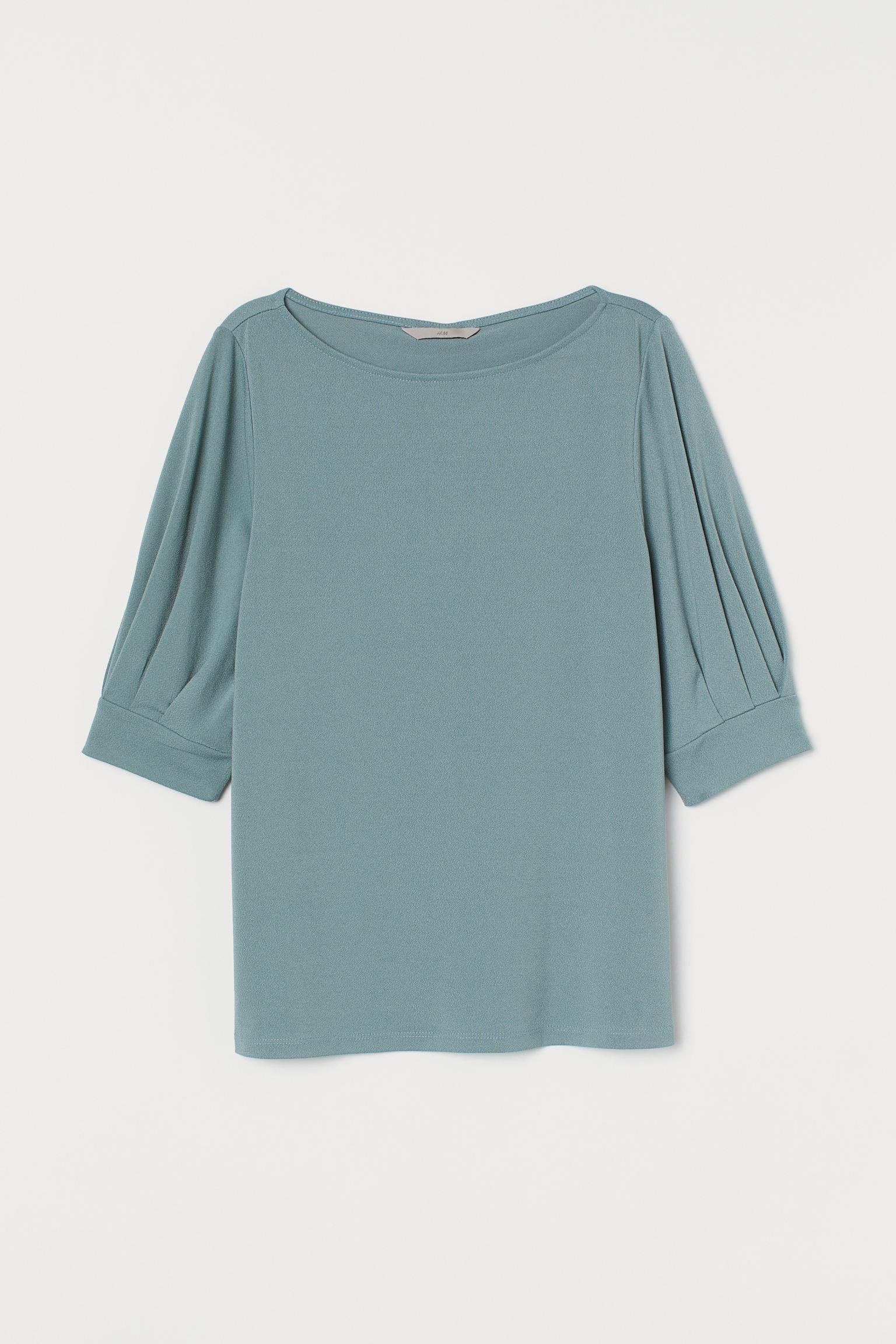 Блуза H&M M Бледно-бирюзовый (8076640741)