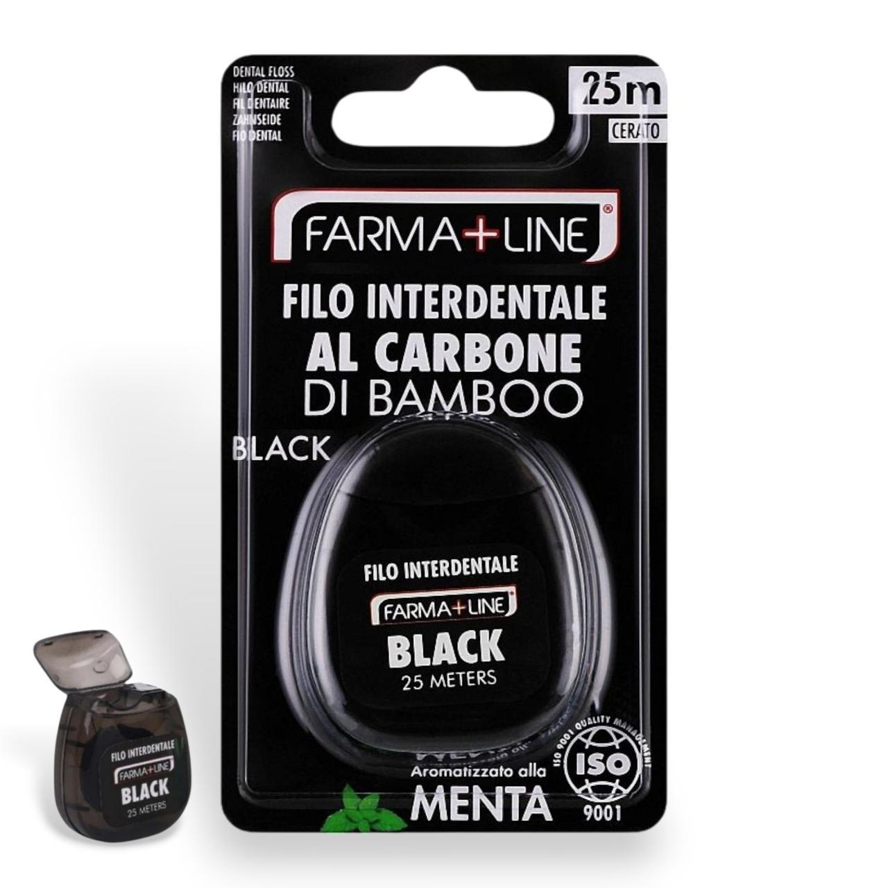 Зубна нитка Farma Line з бамбуковим вугіллям 25 м