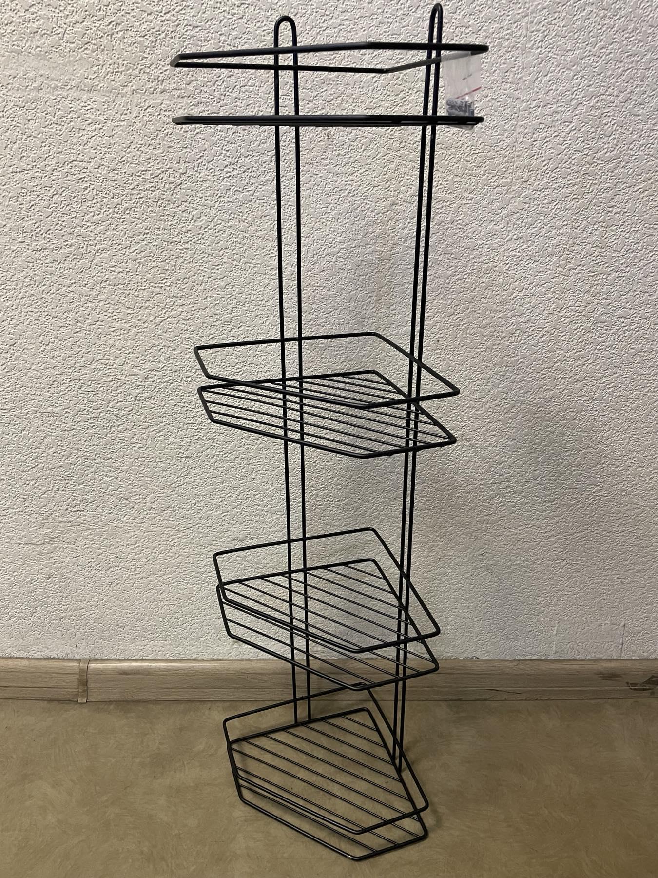 Полка угловая MOBILITY 4-х ярусная для ванной комнаты металлическая 80х19,5х19,5 см Черный (26647767) - фото 6