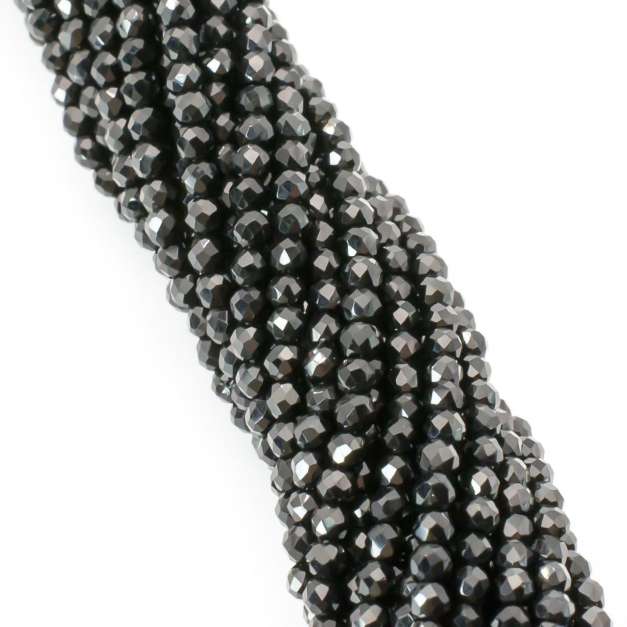 Намистини зі шпінелі на нитці з круглим огранюванням 37 см 2 мм 200 шт. Чорний (БШ0403к06)