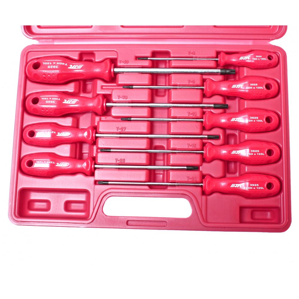 Набор отверток TORX TH8-TH40 с отверстием 9 ед. (3925 JTC) - фото 2