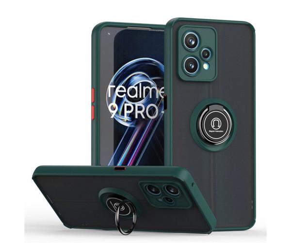 Чехол-накладка TPU Color Matte Ring для Realme 9 Pro / 9 5G Зелёный