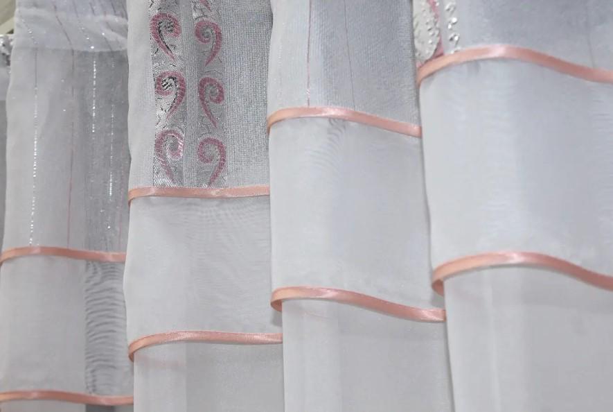 Занавеска на кухню с аркой 280х170 см Белый/Розовый (036к) - фото 3 Занавеска на кухню с аркой 280х170 см Белый/Розовый (036к) - фото 3