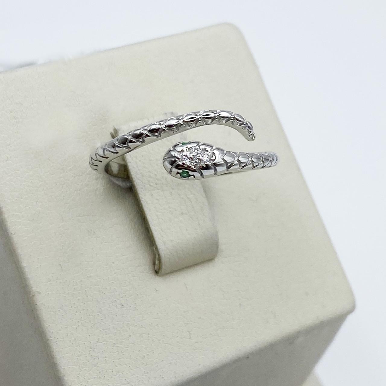 Кольцо серебряное Змея с кубическим цирконием р. 17,5 2,2 г (2017950622)