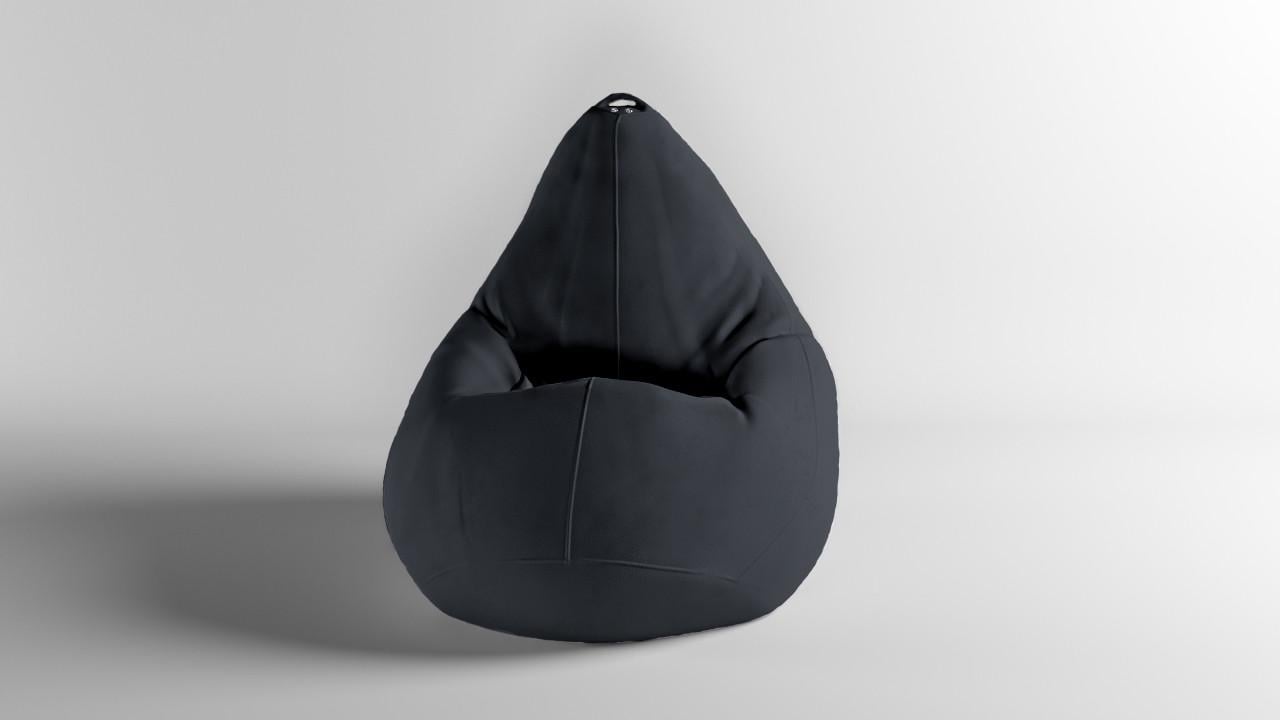 Бескаркасное кресло-мешок SkyPuff MEGA Груша Велюр Allure XXXL 160х120 см Graphite (160151)