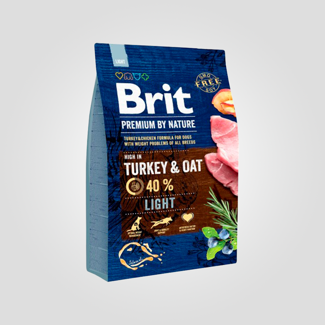 Корм сухий для собак із зайвою вагою Brit Premium Light з індичкою 3 кг (20503036)