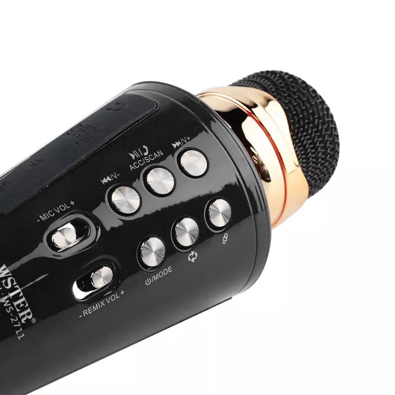 Беспроводной караоке микрофон WSTER WS2711 Bluetooth FM-радио/microSD/USB Черный - фото 9