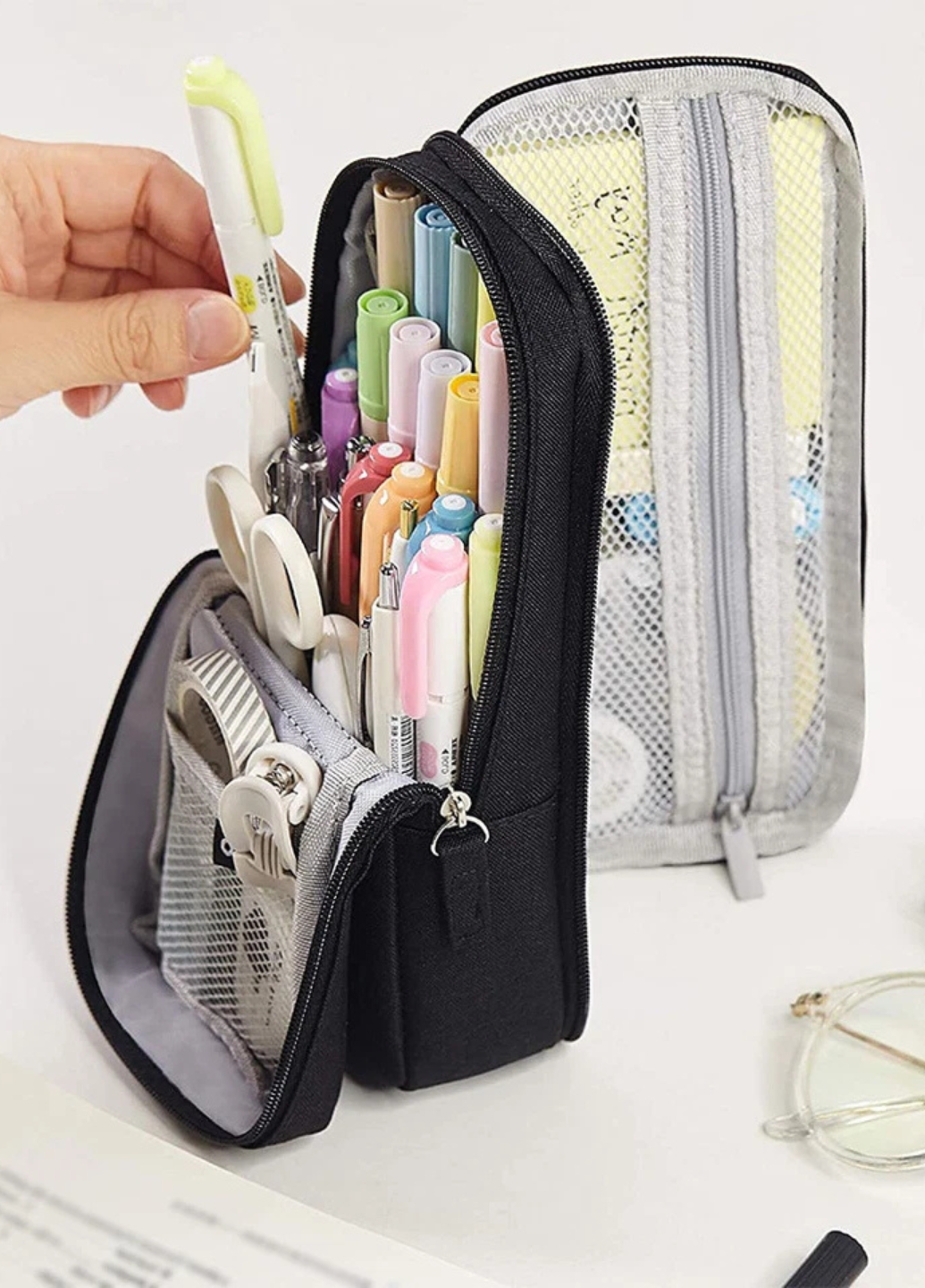 Пенал школьный трансформер вертикальный унисекс 21х9х6 см Черный (60120) - фото 5 Пенал школьный трансформер вертикальный унисекс 21х9х6 см Черный (60120) - фото 5